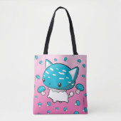 Sac bleu de champignon de chat de Mewshroom Kitty (Devant)