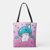 Sac bleu de champignon de chat de Mewshroom Kitty (Dos)