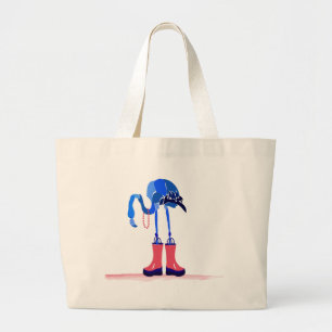 Sac bleu de Flamant rose