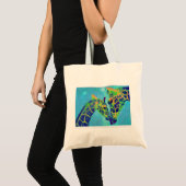 sac bleu de girafes (Devant (produit))