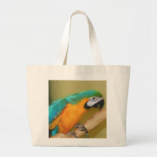 Sac bleu de peinture de perroquet d'ara d'or