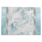 Sac bleu et argenté d'oeufs fascinants de merles (Dos)