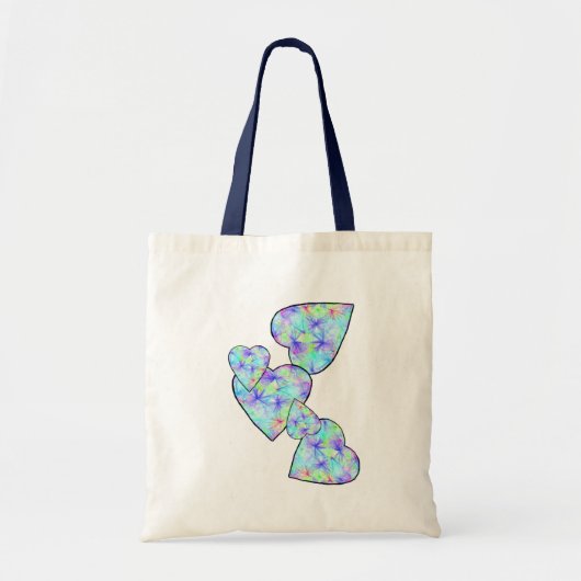 Sac bleu et bleu de coeurs (Devant)