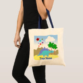 Sac bleu Fourre-tout de Vulcano de dinosaure et (Devant (produit))