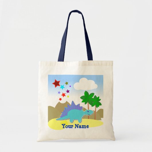Sac bleu Fourre-tout de Vulcano de dinosaure et (Devant)