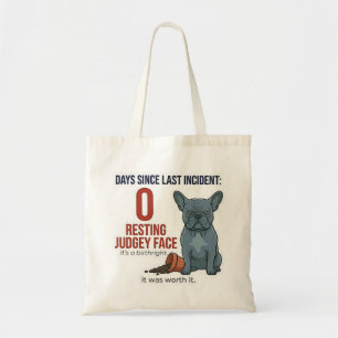 Sac bleu Frenchie sans regrets Maman de chien drôl