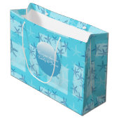 Sac bleu vert de cadeau d'étoiles de mer (Devant Angle)