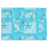 Sac bleu vert de cadeau d'étoiles de mer (Dos)