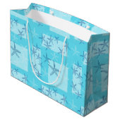 Sac bleu vert de cadeau d'étoiles de mer (Dos Angle)