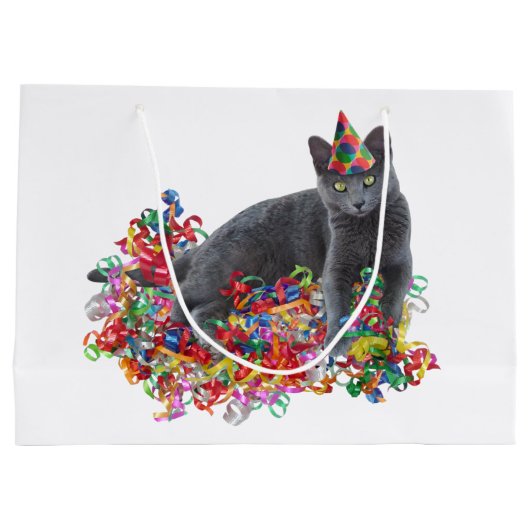 Sac bouclé de cadeau de rubans de chat (Dos)