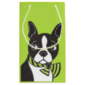 Sac brillant vert de cadeau de Boston Terrier (Dos)