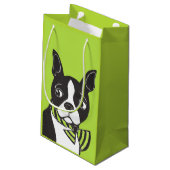 Sac brillant vert de cadeau de Boston Terrier (Dos Angle)