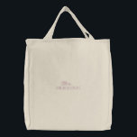 Sac Brodé Mme blush rose script personnalisé nom élégant chi<br><div class="desc">Chic Mrs blush rose et écriture personnalisée naturelle nom de famille élégant sac fourre-tout brodé chic. Disponible dans de nombreuses couleurs et options de style</div>