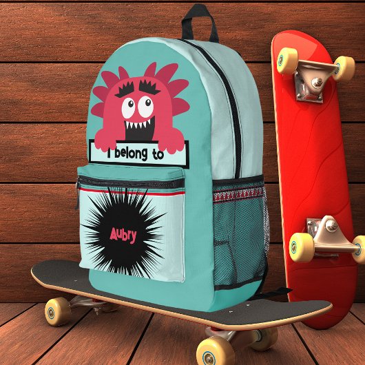 Sac Buddy Happy Red Monster Nom de l'enfant sac à 