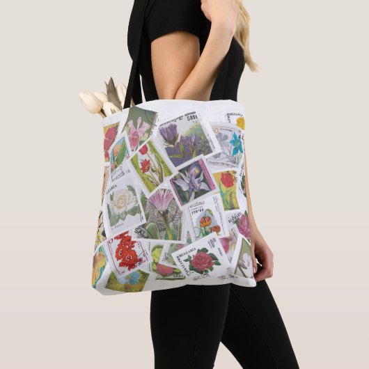 Sac cabas à collage de timbres-poste (De près)