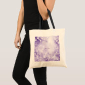 Sac cabas à fleurs blanches violettes (Devant (produit))