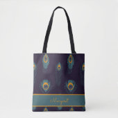 Sac cabas à thème paon (Devant)