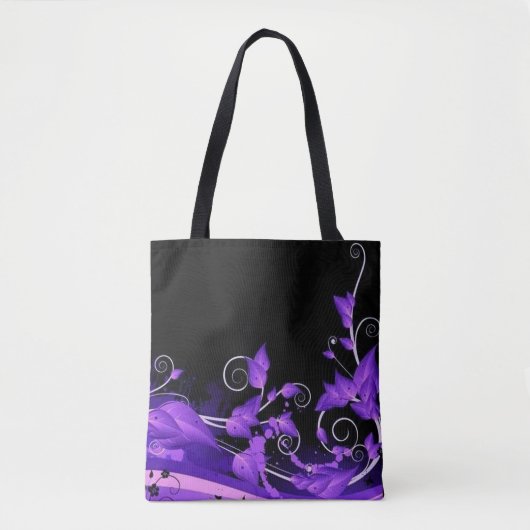 Sac cabas à vignes violettes feuillues (Devant)