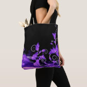 Sac cabas à vignes violettes feuillues (De près)