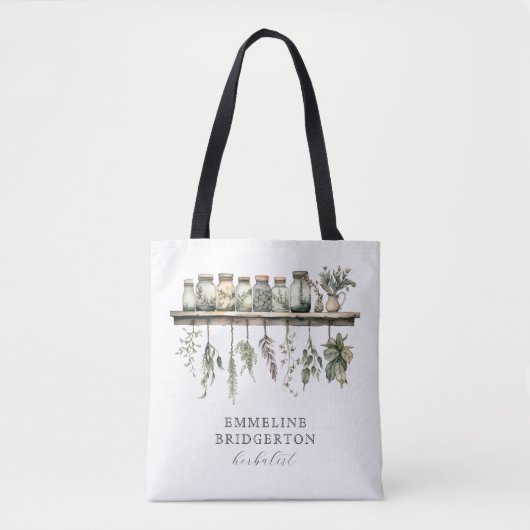 Sac Cabas Aquarelle Herboriste (Devant)
