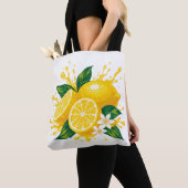 Sac cabas avec une impression de citron vif (De près)