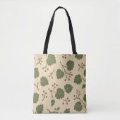Sac cabas botanique de la forêt beige et vert (Devant)