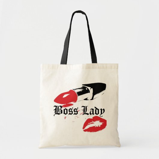 Sac cabas budget Lips et rouge à lèvres Boss Lady (Devant)