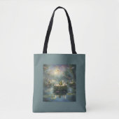 Sac cabas cadeau de libellule grenouille nénuphar (Devant)