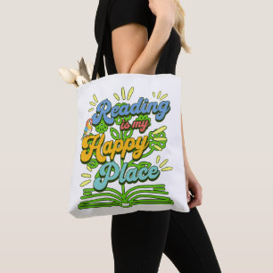 Sac Cabas Coloré 'La Lecture est Mon Endroit Heure