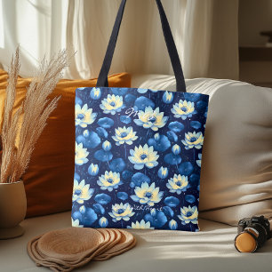 Sac cabas de bien-être floral Lotus Bleu Serein