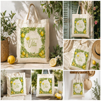 Sac cabas de marché aux citrons vintage