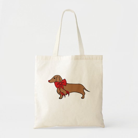 Sac cabas de Noël pour chiot teckel (Devant)