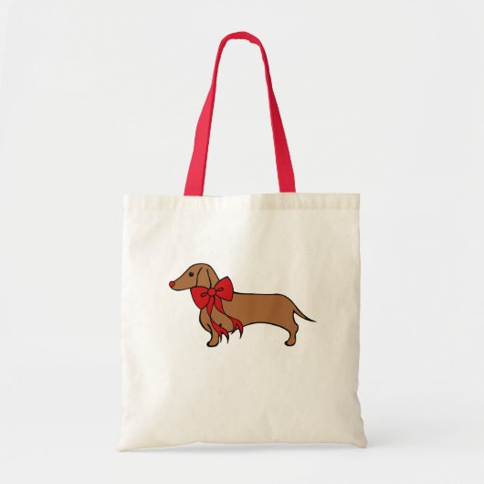 Sac cabas de Noël pour chiot teckel (Devant)