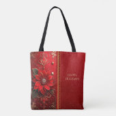 Sac cabas de vacances à fleurs rouges (Dos)