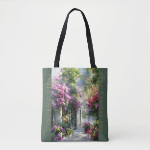 Sac cabas en aquarelle florale de jardin d'été de