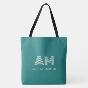 Sac cabas en toile à monogramme géométrique sarcel
