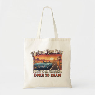 Sac cabas en toile Route 66 vintage