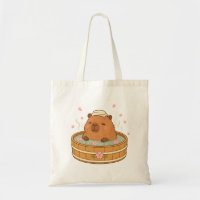 Sac Cabas Fleur de Cerisier Capybara Sakura Onsen 