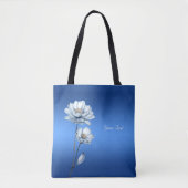 Sac cabas Fleurs Aquarelle Bleue (Devant)