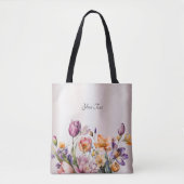 Sac cabas Fleurs printanières colorées (Devant)