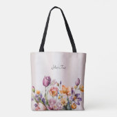 Sac cabas Fleurs printanières colorées (Dos)