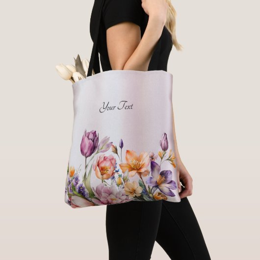 Sac cabas Fleurs printanières colorées (De près)
