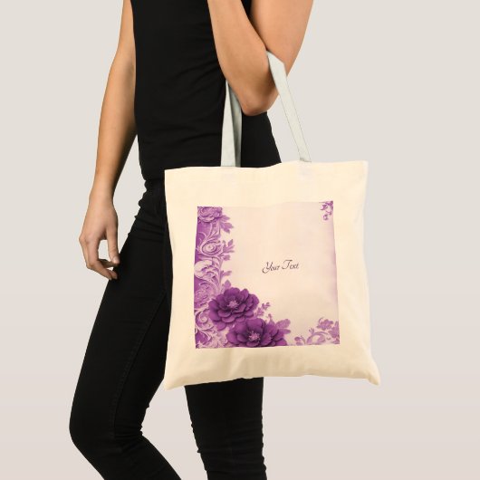 Sac cabas Fleurs Violettes Fleurissent (Devant (produit))