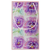 Sac cabas floral fleurs de pensée violette Shabby  (Dos)