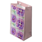 Sac cabas floral fleurs de pensée violette Shabby  (Dos Angle)