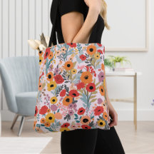 Sac cabas floral pour les courses quotidiennes et 