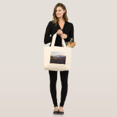Sac cabas grand format pinceau et brouillard (Devant (modèle))