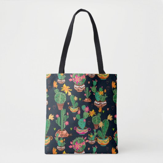 Sac cabas jardin de cactus coloré (Devant)