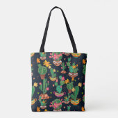 Sac cabas jardin de cactus coloré (Dos)