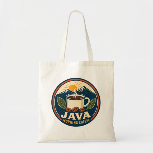 Sac cabas Java Morning Coffee Retro Badge Budget (Devant)